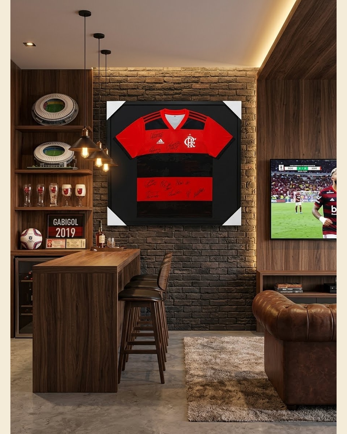 Camisa do Flamengo emoldurada